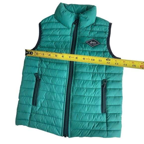 JOULES PUFFER CROFTON VEST KIDS SZ 5 TEAL GREEN POCKETS FULL ZIP MOCK NECK - Picture 2 of 13